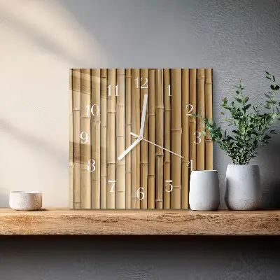 Horloge murale carrée Bambou