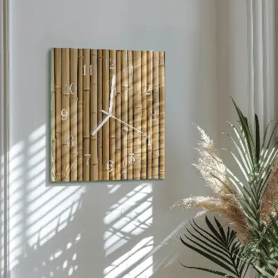 Horloge murale carrée Bambou