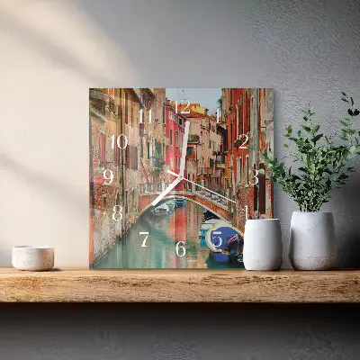 Horloge carrée en verre Venise