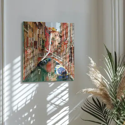 Horloge carrée en verre Venise
