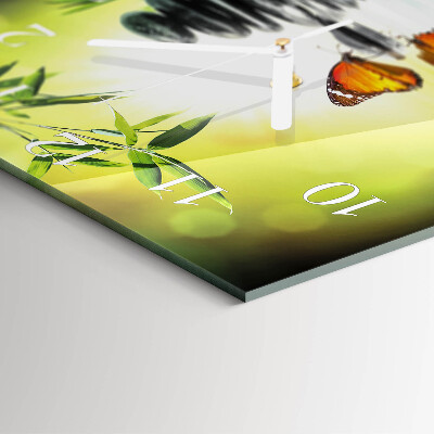Horloge carrée en verre Nature