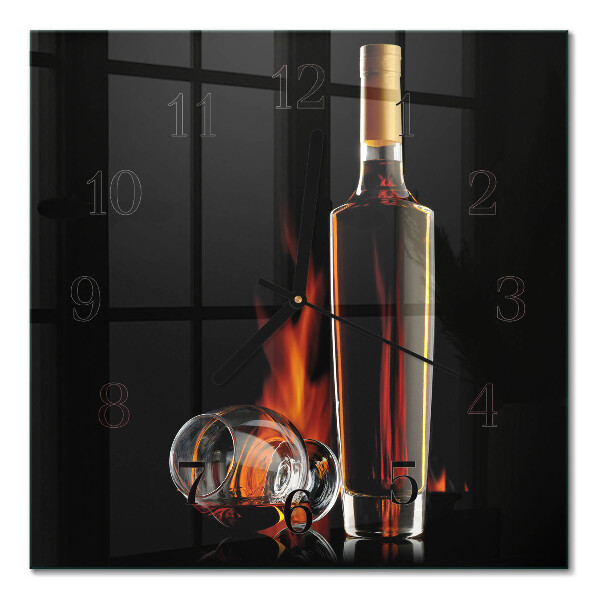 Pendule carrée en verre Alcool