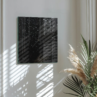 Pendule carrée en verre Gouttes