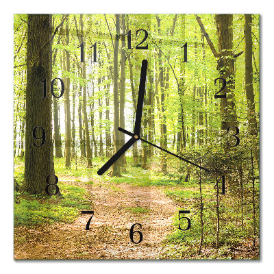 Horloge murale carrée Forêt