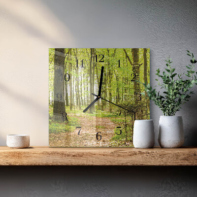Horloge murale carrée Forêt