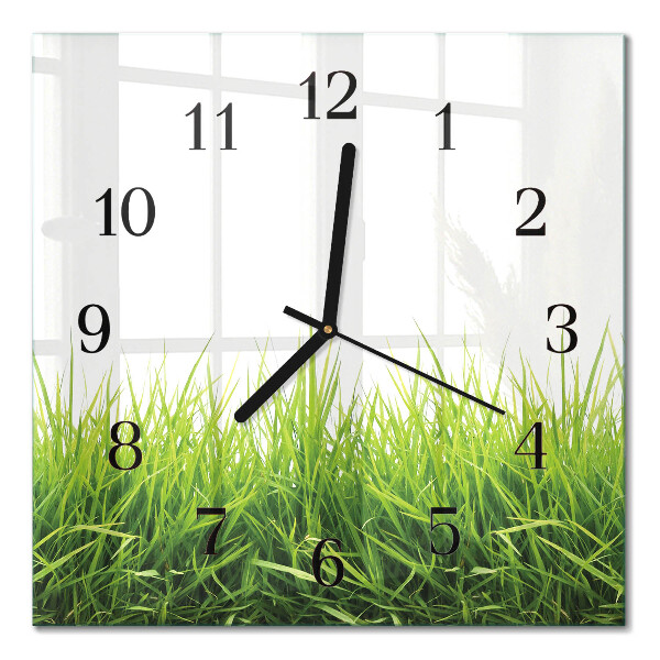 Horloge murale carrée Herbe
