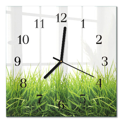 Horloge murale carrée Herbe