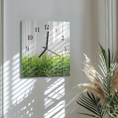 Horloge murale carrée Herbe
