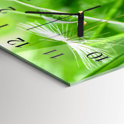 Pendule carrée en verre Herbe