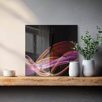 Pendule carrée en verre Art abstrait