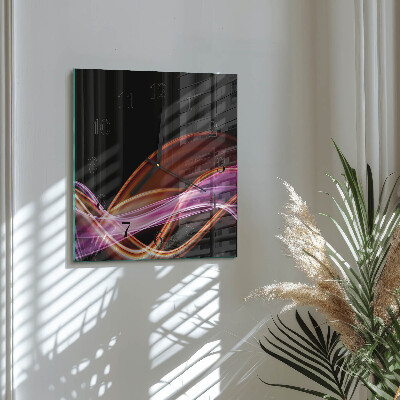 Pendule carrée en verre Art abstrait