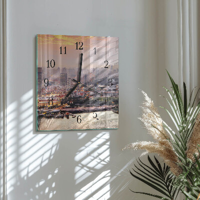 Horloge murale carrée Ville