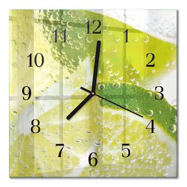 Horloge murale carrée Eau citronnée