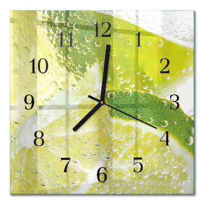 Horloge murale carrée Eau citronnée