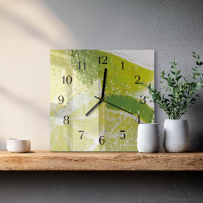 Horloge murale carrée Eau citronnée