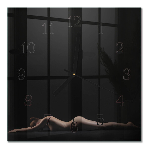 Pendule carrée en verre Femme