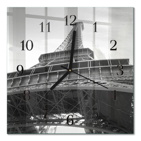 Pendule carrée en verre Tour eiffel paris