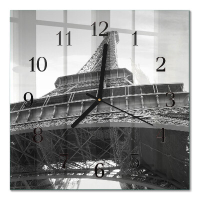 Pendule carrée en verre Tour eiffel paris