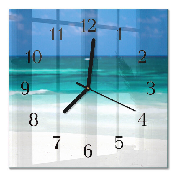Pendule carrée en verre Plage mer