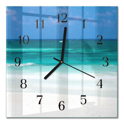 Pendule carrée en verre Plage mer