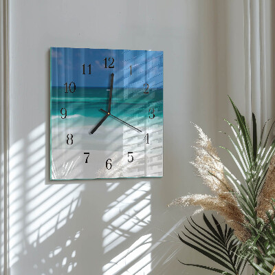 Pendule carrée en verre Plage mer