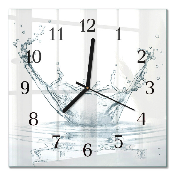 Pendule carrée en verre Eau