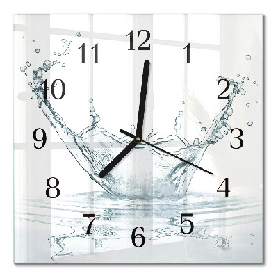 Pendule carrée en verre Eau