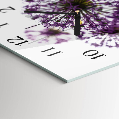 Pendule carrée en verre Fleur