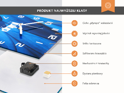 Pendule carrée en verre Lignes abstraites