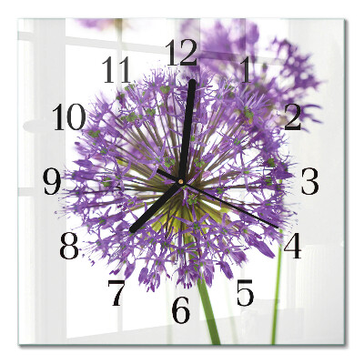 Pendule carrée en verre Fleur