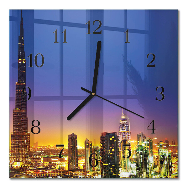 Horloge murale carrée Horizon de dubaï