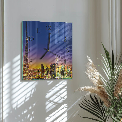 Horloge murale carrée Horizon de dubaï