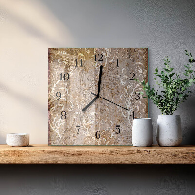 Horloge murale carrée Motif floral