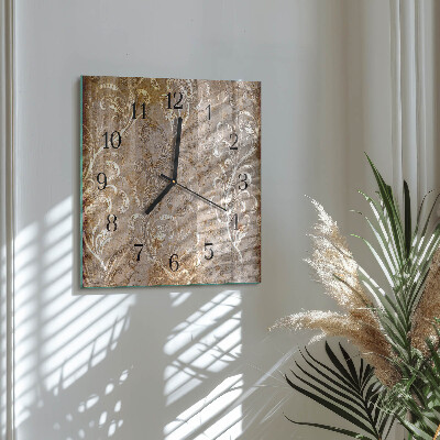 Horloge murale carrée Motif floral