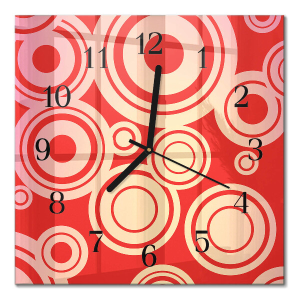 Horloge murale carrée Roues rouges