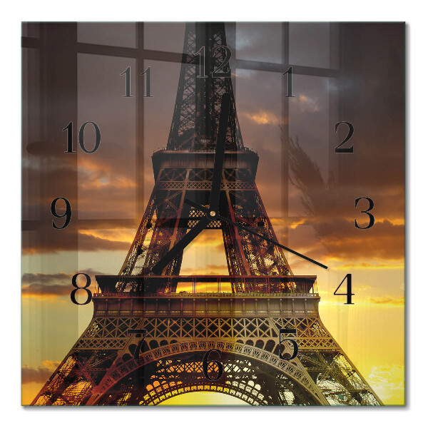 Horloge murale carrée Tour eiffel paris