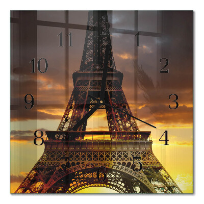 Horloge murale carrée Tour eiffel paris