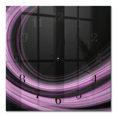 Pendule carrée en verre Lignes abstraites