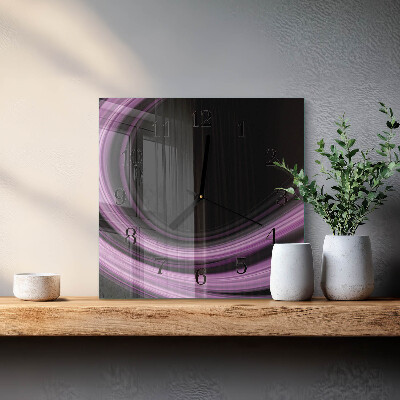 Pendule carrée en verre Lignes abstraites