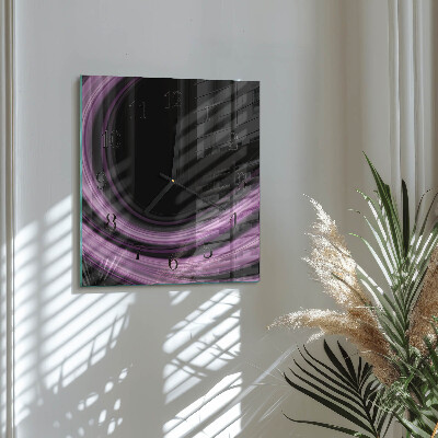 Pendule carrée en verre Lignes abstraites