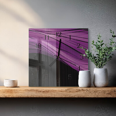 Pendule carrée en verre Abstraction