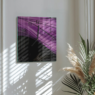 Pendule carrée en verre Abstraction
