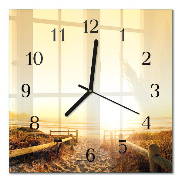 Horloge murale carrée Chemin de plage