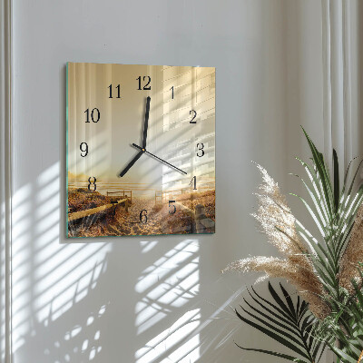 Horloge murale carrée Chemin de plage