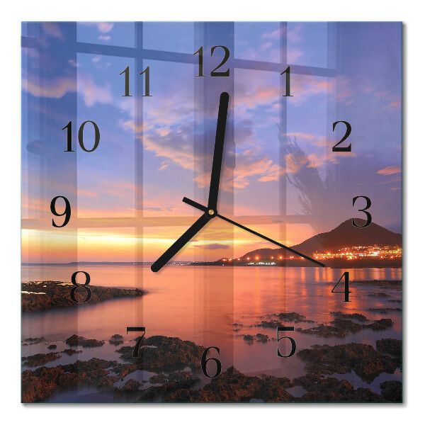 Horloge murale carrée Île de la mer