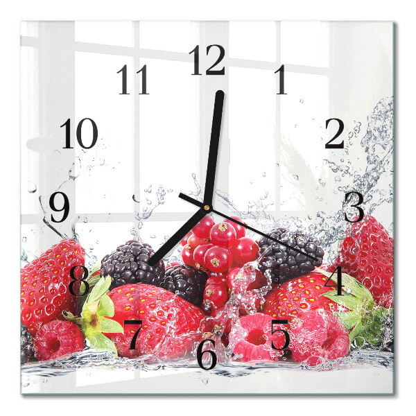 Pendule carrée en verre Fruit
