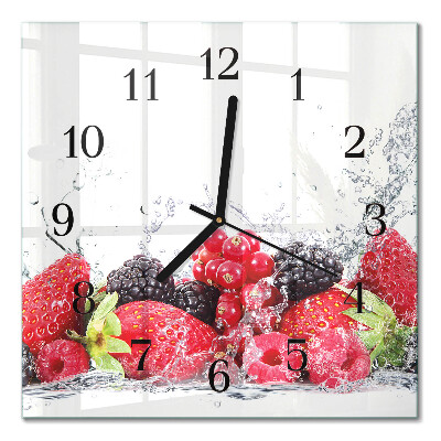 Pendule carrée en verre Fruit