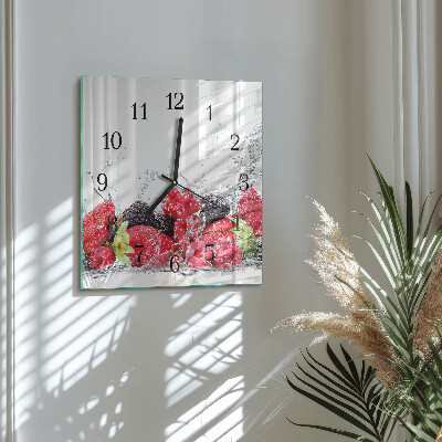 Pendule carrée en verre Fruit