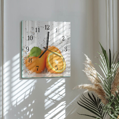 Horloge murale carrée Oranges