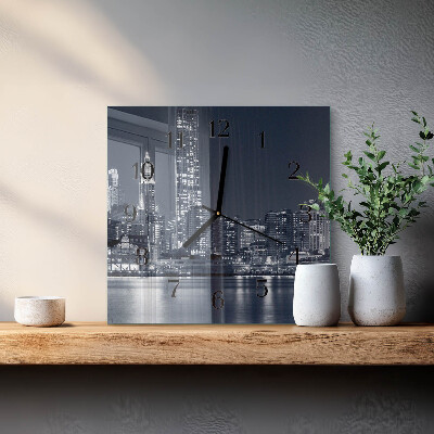 Pendule carrée en verre Horizon